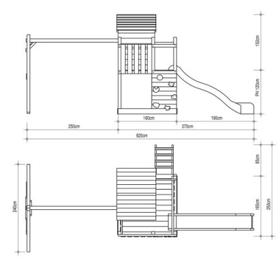 Stelzenhaus mit Rutsche Grundriss